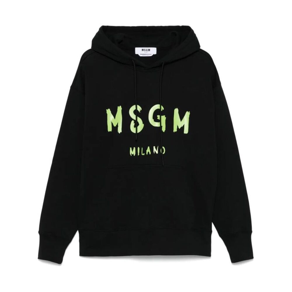 Msgm Men Relaxed Fit Logo-Print Cotton Hoodie